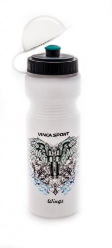Фляга велосипедная с защитой от пыли (белая), 750мл,  Vinca sport