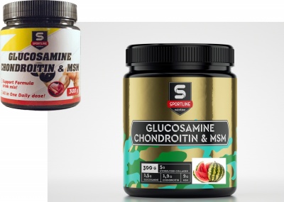 Глюкозамин+Хондроитин+ MSM 300г (арбуз) SportLine/ Россия