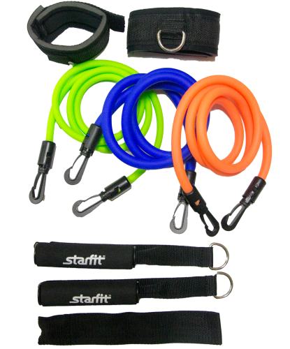 Эспандеры съемные комплект STARFIT ES-606 с ручками расширен. /СпортОптовик