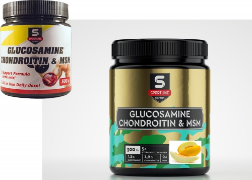 Глюкозамин+Хондроитин+ MSM 300г (дыня) SportLine/ Россия