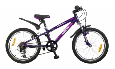 Велосипед NOVATRACK  Neon 20" 6 скор.фиолет.Snimano алюм.
