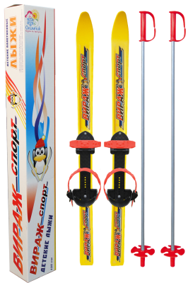 Комплект лыж детский Вираж-Спорт с палками (100/75)/ СО